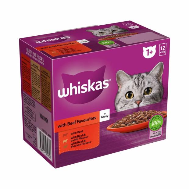 1+ Years Wet Cat Food Favourites Beef In Gravy Pouch 85G X12 Pack Cats