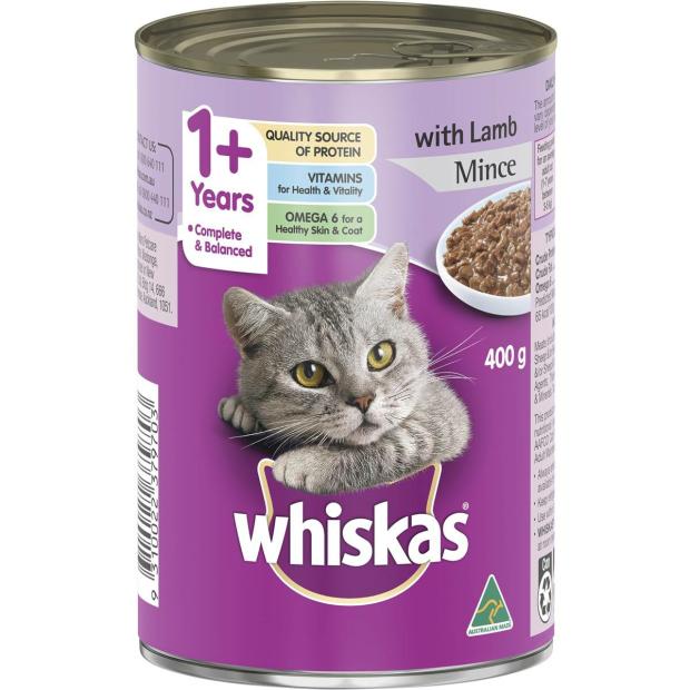 1+ Years Wet Cat Food Lamb Mince 400G Can Cats