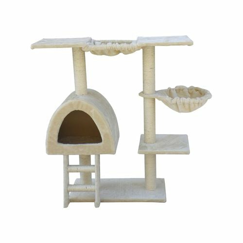 100 Cm Beige Cat Scratching Post Tree Scratcher House Cats