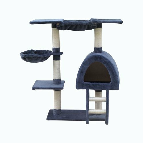 100 Cm Grey Kitten Cat Scratching Post Tree Scratcher House Cats