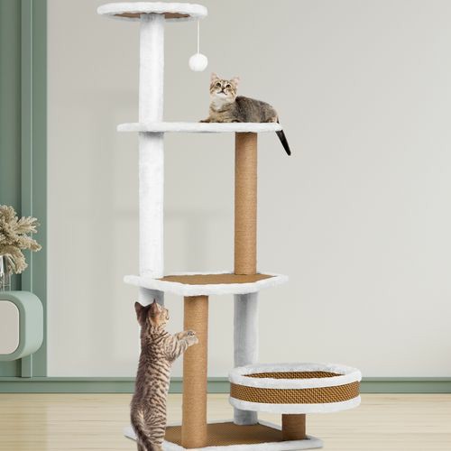 118Cm Cat Tree Rattan Scratching Post Cats