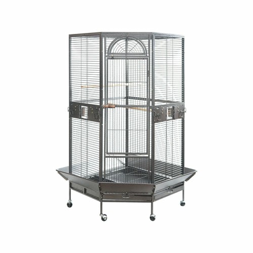 161 Cm Xl Corner Bird Cage Pet Parrot Aviary Perch Castor Wheel Birds