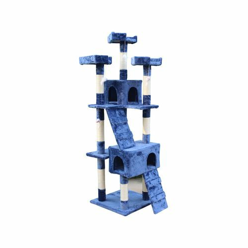 170Cm Cat Scratching Post Tree Post House Tower With Ladder Furniture Blue Cats