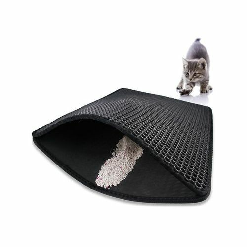 2 X Double Layer Cat Litter Tray Trap Mat Catch Cat Litter House Box Pad Toilet Mat Cats