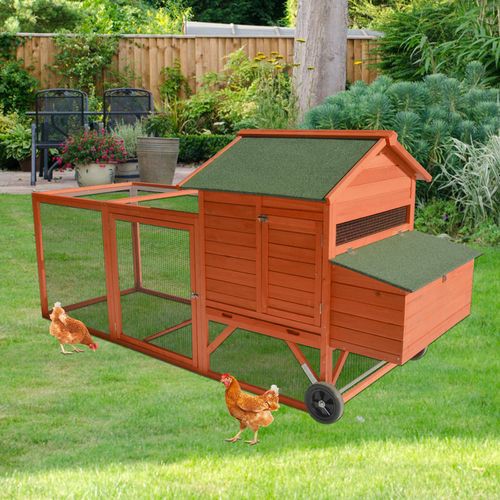 248 Cm Xl Chicken Coop Rabbit Hutch Ferret Hen Guinea Pig House With Wheels Pet Enclosures And Gates