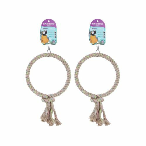 25Cm Jute Ring Parrot Pet/Bird Toy Large – 2X Birds