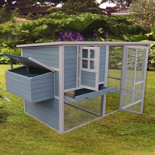 290 Cm Xxl Grey Chicken Coop Guinea Pig Rabbit Hutch Ferret Guinea Pig House Pet Enclosures And Gates