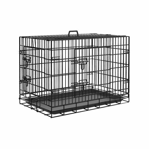 30 Inch Dog Crate Pet Cage Puppy Cat Foldable Metal Kennel – Black Dogs