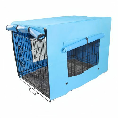 30′ Portable Foldable Dog Cat Rabbit Collapsible Crate Pet Cage Cover Mat – Blue Dogs