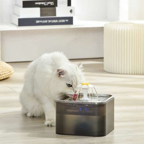 3L Automatic Electric Pet Water Fountain Dog Cat Stainless Steel Feeder Bowl Dispenser Grey Cats