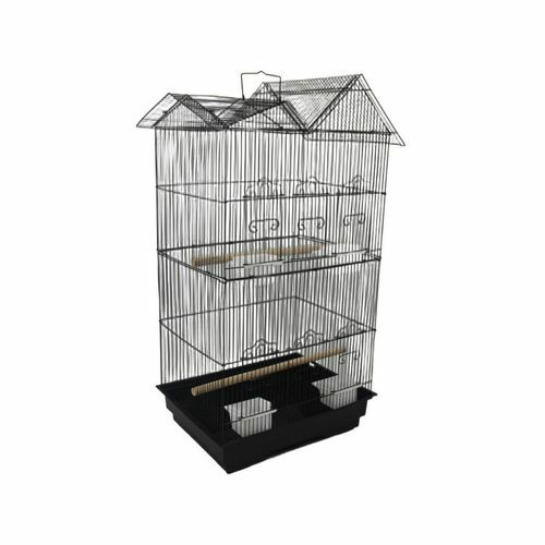 4 X Medium Size Bird Cage Parrot Budgie Aviary With Perch – Black Birds