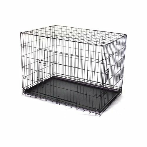 48′ Collapsible Metal Dog Puppy Crate Cat Cage With Divider Dogs