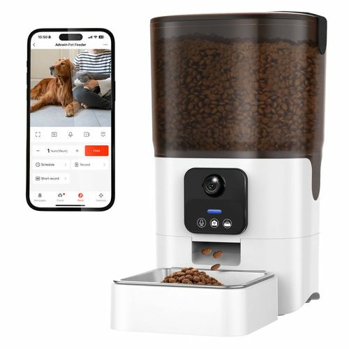 6L Automatic Pet Feeder With Hd Camera Support 2.4Ghz/5Ghz Wifi Bowls And Feeders