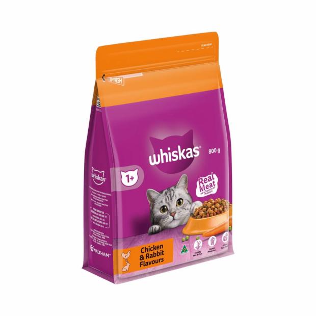 Adult 1+ Years Dry Cat Food Chicken & Rabbit Flavours 800G Cats