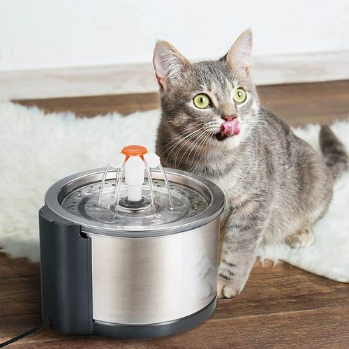 Automatic Electric Pet Water Fountain Dog Cat Stainless Steel Feeder Bowl Dispenser Cats