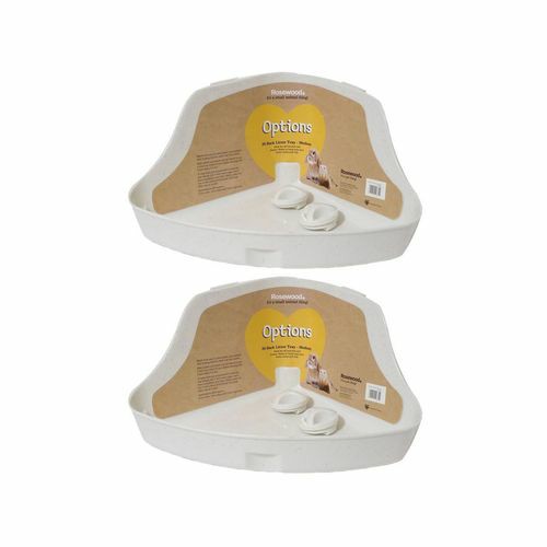 Backed Pet Toilet Box Poop Training Ferret Litter Tray Medium White – 2Pk Corner High Cats