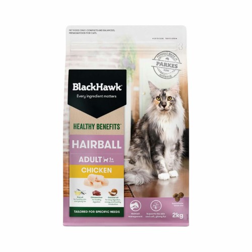 Black Hawk – Healthy Benefits Hairball Chicken Adult Dry Cat Food 2Kg Cats