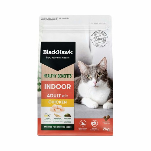 Black Hawk – Healthy Benefits Indoor Chicken Dry Cat Food 2Kg Cats