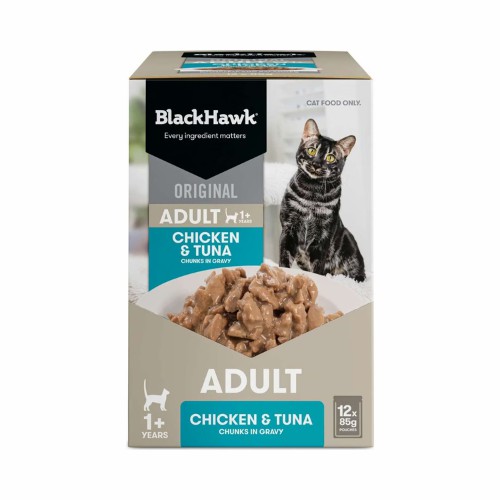 Black Hawk – Original Adult Pouches Chicken And Tuna 12 X 85G Cats