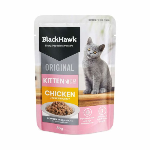 Black Hawk – Original Chicken Chunks In Gravy Kitten 12 X 85G Cats