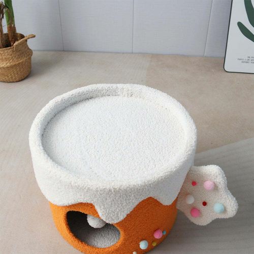 Cake Cup Pet/Cat Sleeping House Cave – Orange Beds