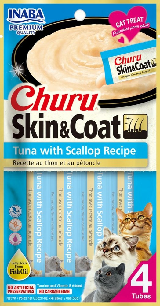 Churu Skin & Coat Tuna With Scallop Recipe Cats