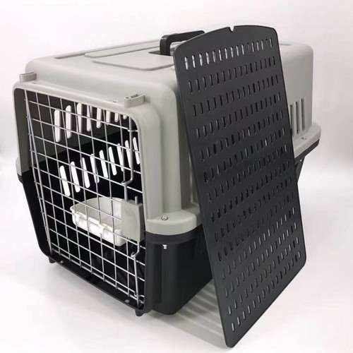 Dog Cat Crate Pet Carrier Rabbit Airline Cage With Tray And Bowl – Large Dogs