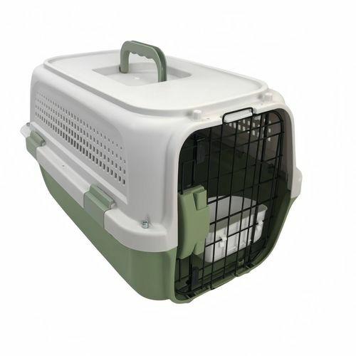 Dog Cat Rabbit Crate Pet Kitten Carrier Parrot Cage – Grey – Medium Dogs