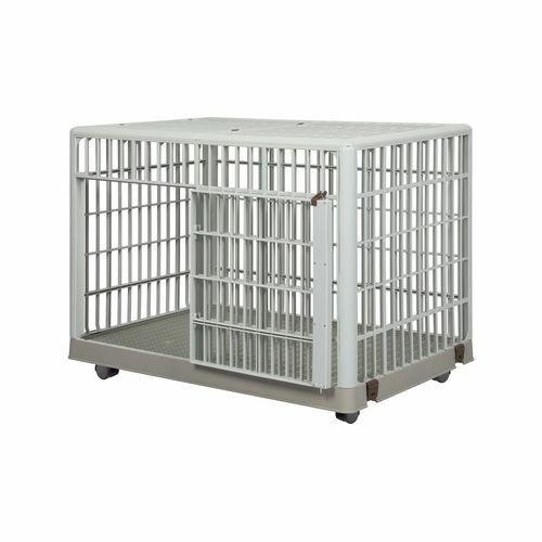 Dog Crate Pet Kennel Indoor Sturdy Abs Plastic Wheels Double Door – Large Dogs