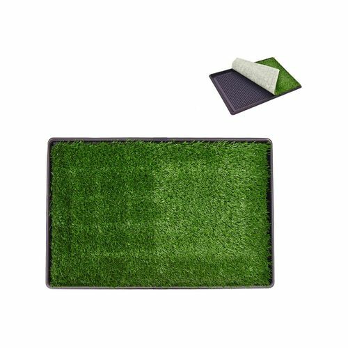 Dog Pet Grass Toilet Puppy Potty Training Pad Turf Mat Indoor W/Removable Tray – Green Dogs