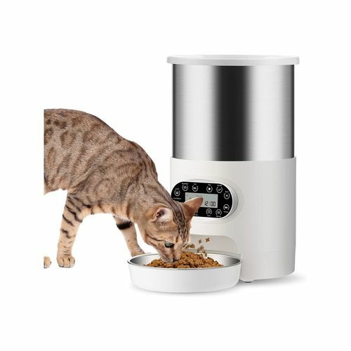 Electric Automatic Pet Dog Cat Rabbit Feeder Stainless Steel 3L Dispenser Cats