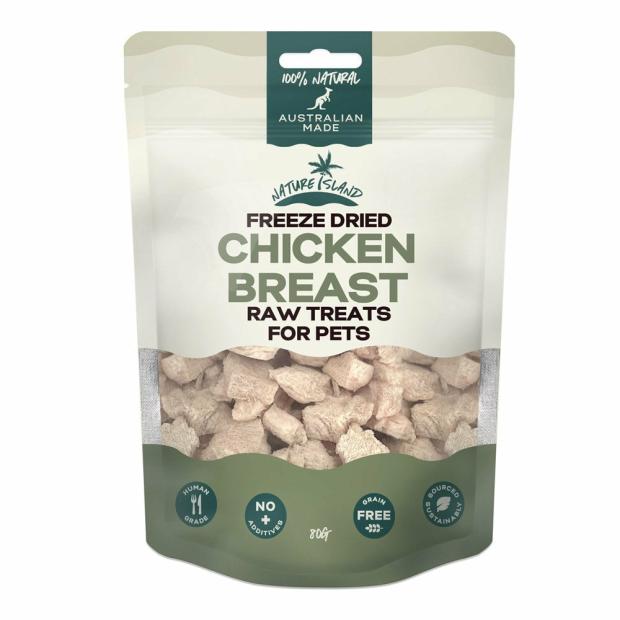 Freeze Dried Chicken Breast Raw Treats 80G For Pets Cats