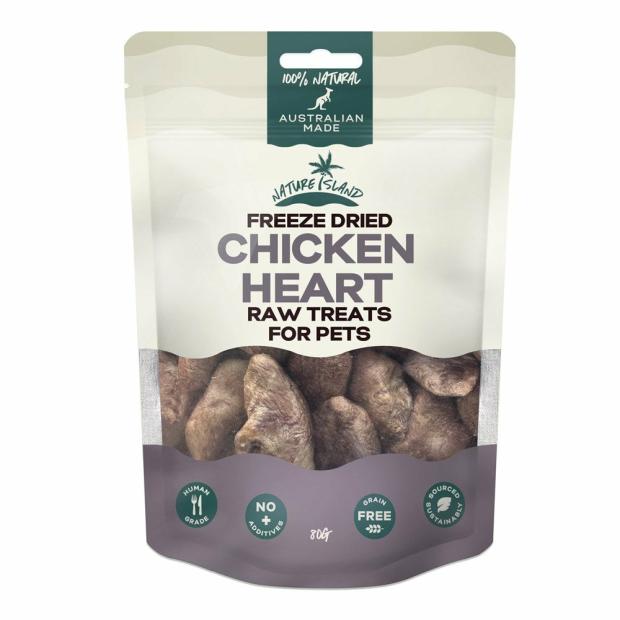 Freeze Dried Chicken Heart Raw Treats 80G For Pets Cats