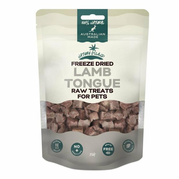 Freeze Dried Lamb Tongue Raw Treats 80G For Pets Cats