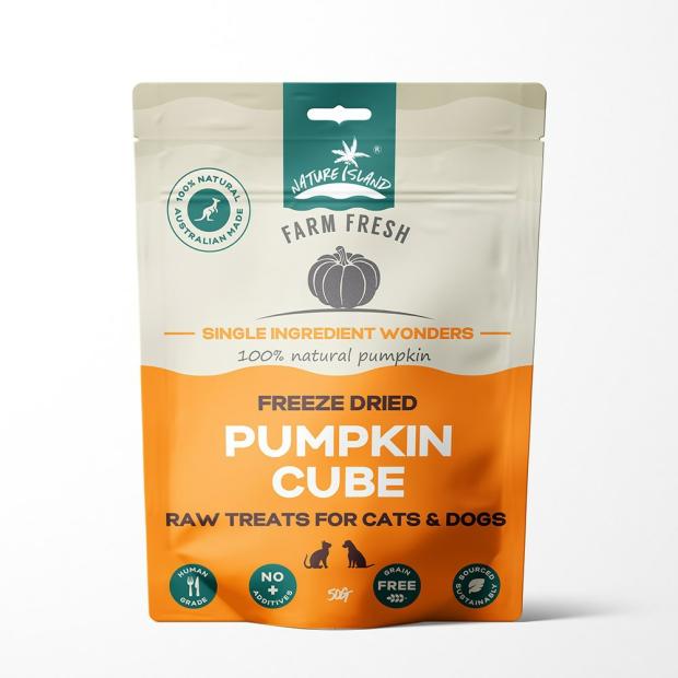 Freeze Dried Pumpkin Cube Treats 50G For Pets Cats