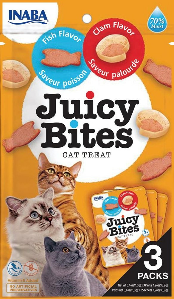 Juicy Bites Fish & Clam Flavor Cats