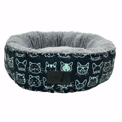 Kitty Club Black Cat Donut Bed Beds