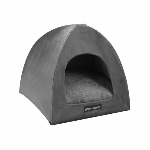 Lux Velvet Pet Cat Cave 38X35Cm – Dark Grey Beds