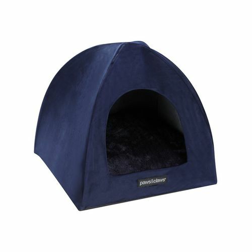 Lux Velvet Pet Cat Cave 38X35Cm – Navy Beds