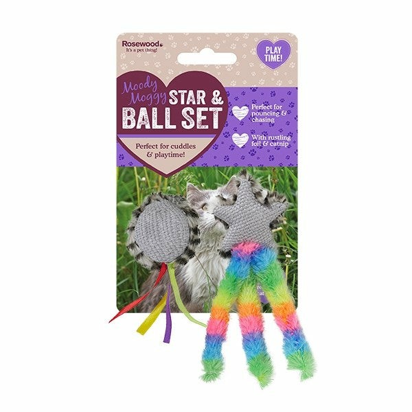 Moody Moggy Star And Ball Set Cat Toy Cats