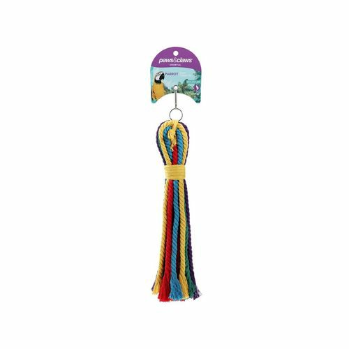 Paws And Claws Parrot Rope Tassel Toy 30X5Cm Birds