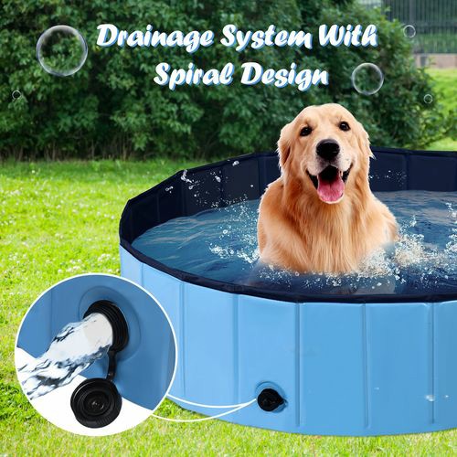 Pet Pool Washing Bathtub Non-Slip 1.6X0.3M – Blue Dogs