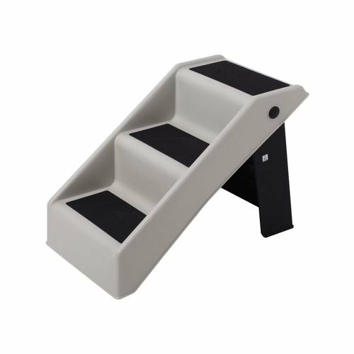 Pet Portable Foldable Dog Stairs Lightweight Design – Grey – Medium Beds