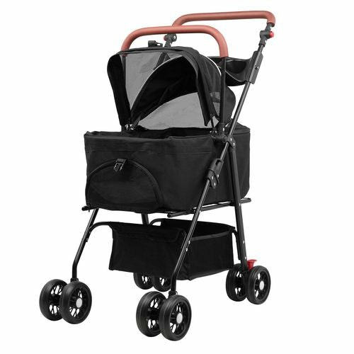 Pet Stroller Cat Dog Stroller Foldable Pet Carrier Carriers And Travel Supplies