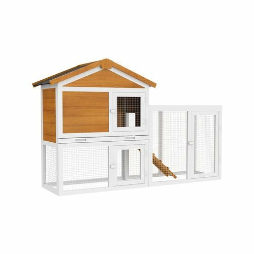 Rabbit Hutch Chicken Coop 142Cm Large House Pet Enclosures And Gates