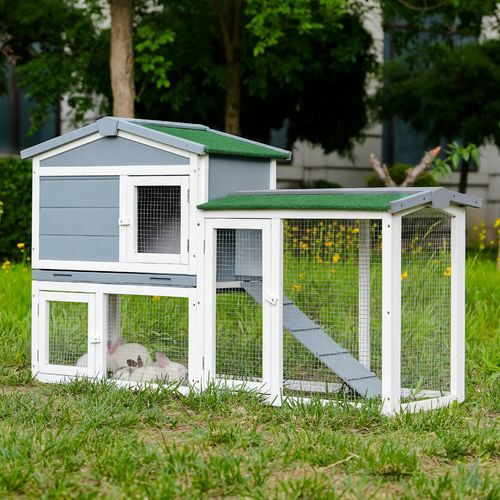 Rabbit Hutch Chicken Coop Wooden Large House 148Cm Pet Enclosures And Gates