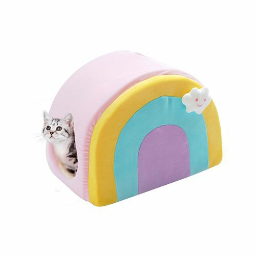 Rainbow Cat House – Pink Beds