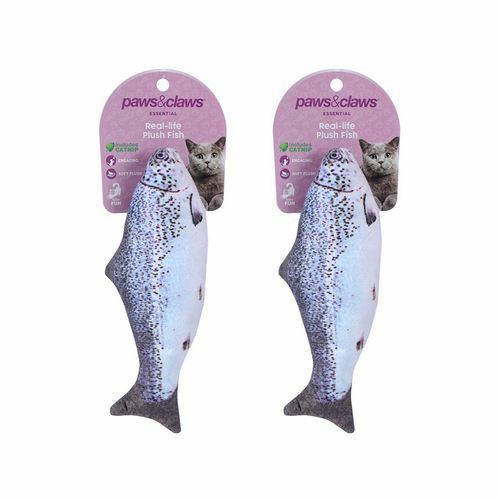 Real Fish Printed Catnip Toy Blue 20 X 6Cm – 2X Cats