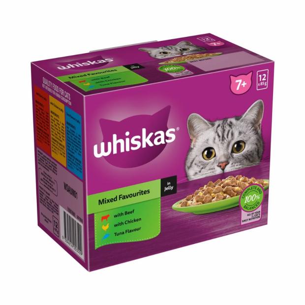 Senior 7+ Years Wet Cat Food Mixed Favourites In Jelly 85G X 12 Pack Cats