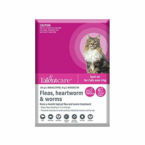 Talentcare Pet Spot-On Worm Treatment For Kitten/Cats Over 4Kg – 6Pc Cats